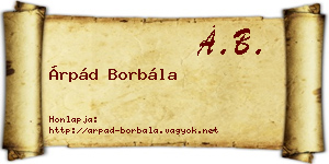 Árpád Borbála névjegykártya