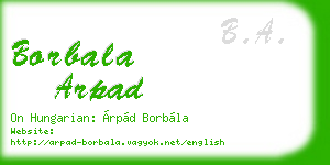 borbala arpad business card